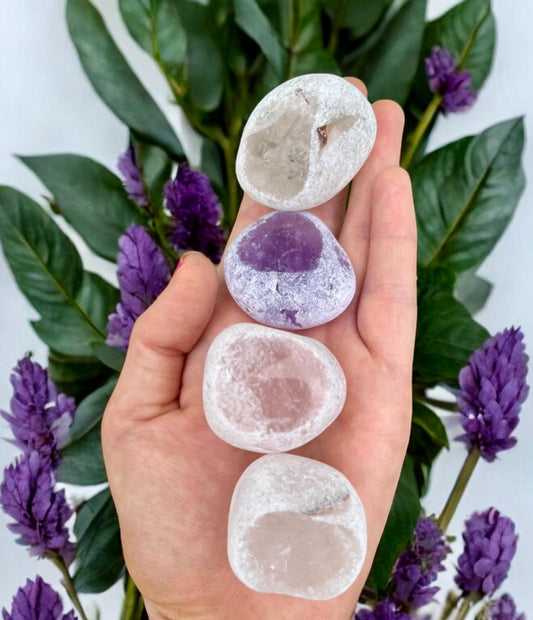 Seer Stone Dragon Egg: Smokey Quartz, Amethyst, Rose Quartz