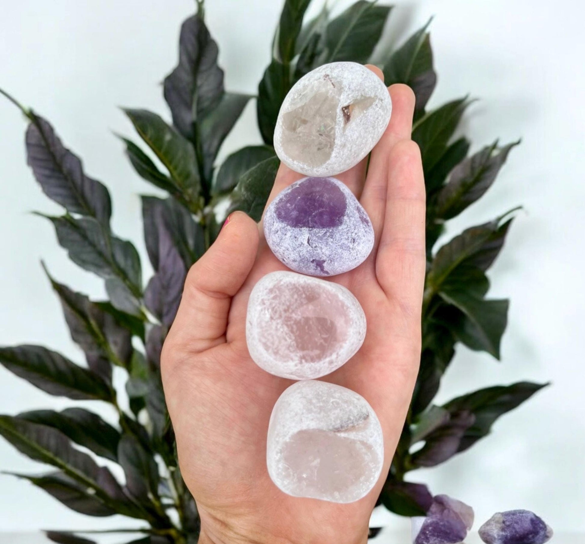 Seer Stone Dragon Egg: Smokey Quartz, Amethyst, Rose Quartz