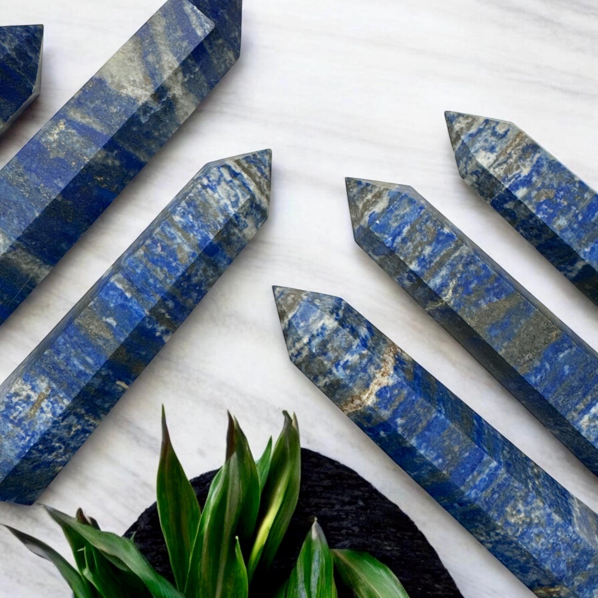 Lapis Lazuli Tower: Royal Blue Wisdom Crystal with Pyrite Flecks