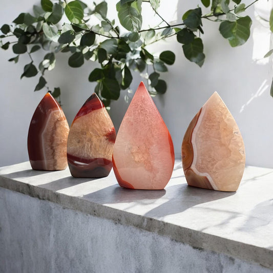 Carnelian Crystal Flame: Vibrant Free Form for Motivation