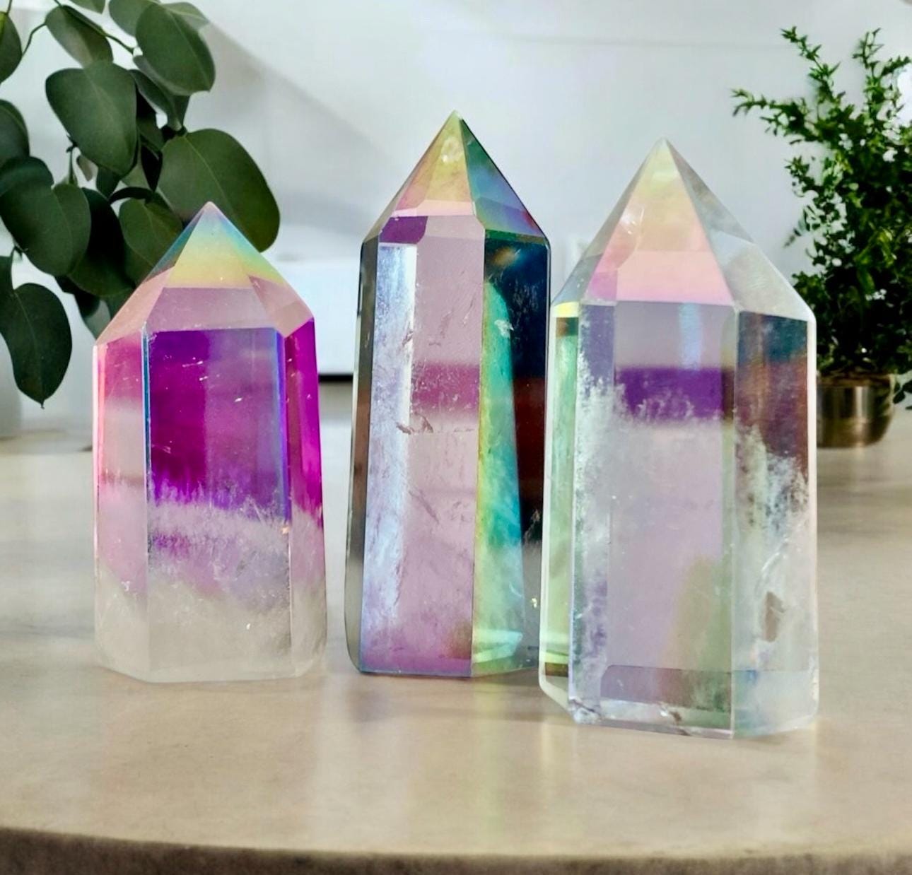 Indigo Aura Quartz Tower: Tanzine Aura Crystal Point, Luna by Louise