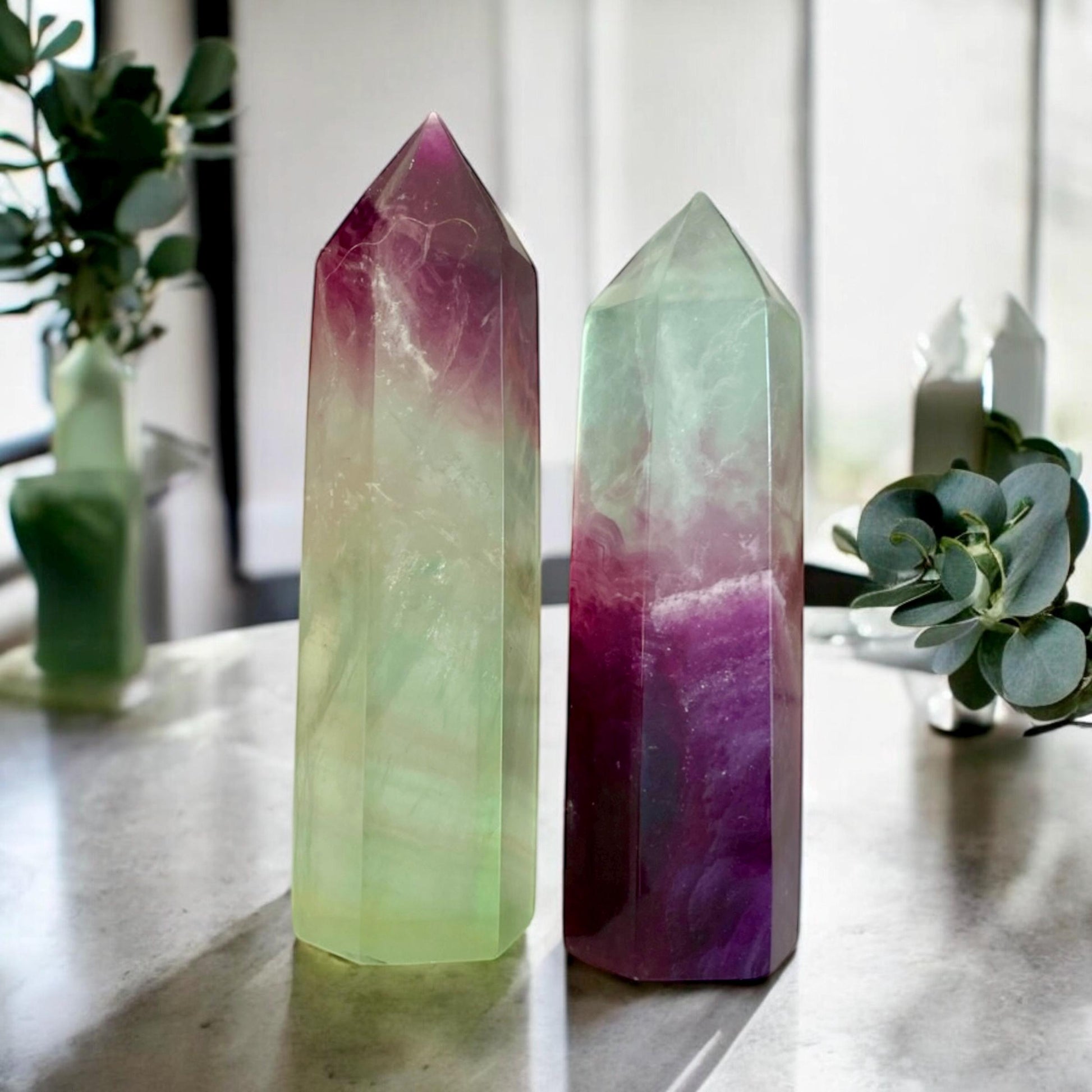Watermelon Fluorite Tower - Harmony & Balance | Luna by Louise, Crystal Shop UK