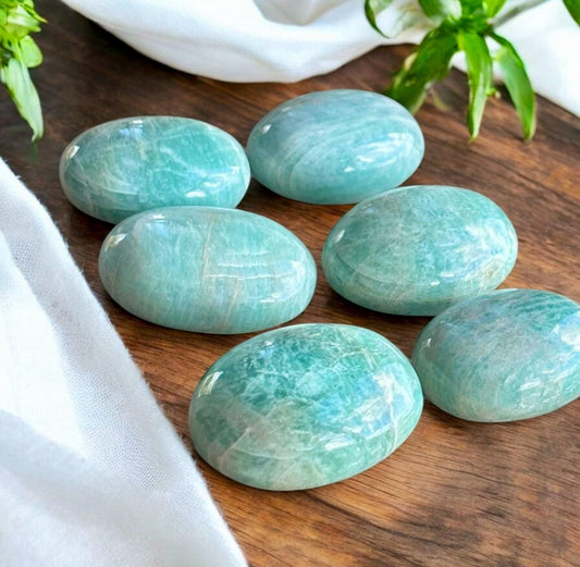 Amazonite Palm Stones - Soothing Energy | Luna by Louise, Crystal Shop UK