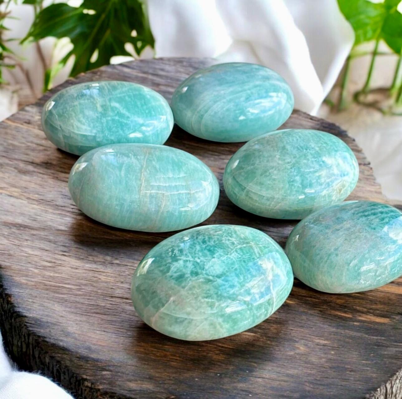 Amazonite Palm Stones - Soothing Energy | Luna by Louise, Crystal Shop UK