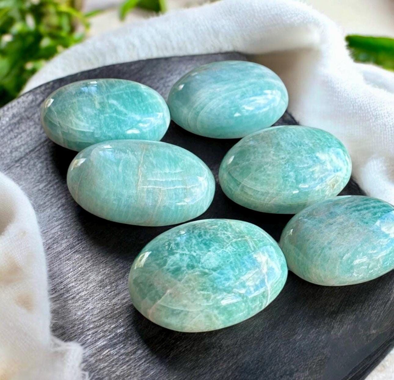 Amazonite Palm Stones - Soothing Energy | Luna by Louise, Crystal Shop UK