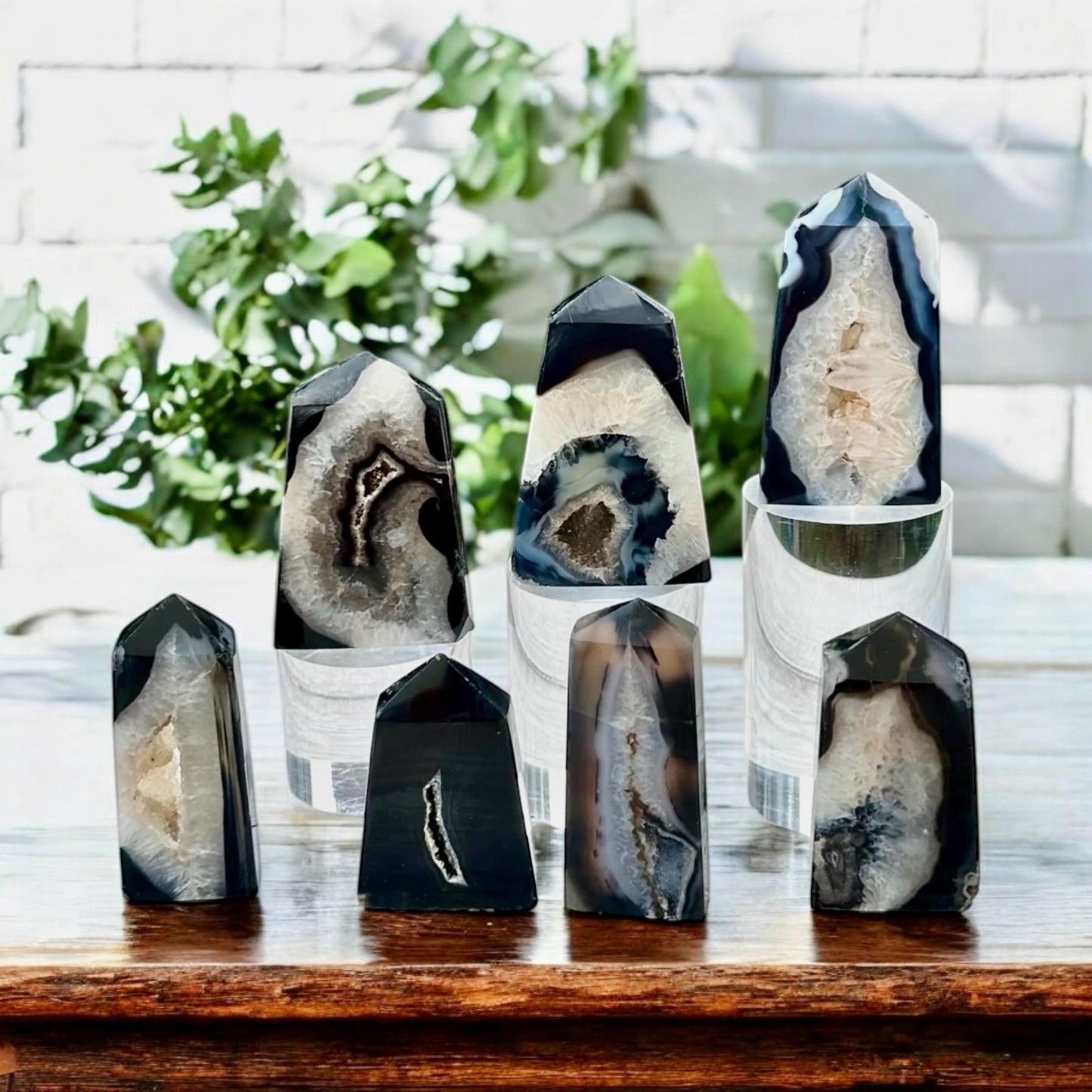 Natural Black Onyx Druze Obelisk Tower – Protective & Grounding Crystal. Luna by Louise, Crystal Shop UK