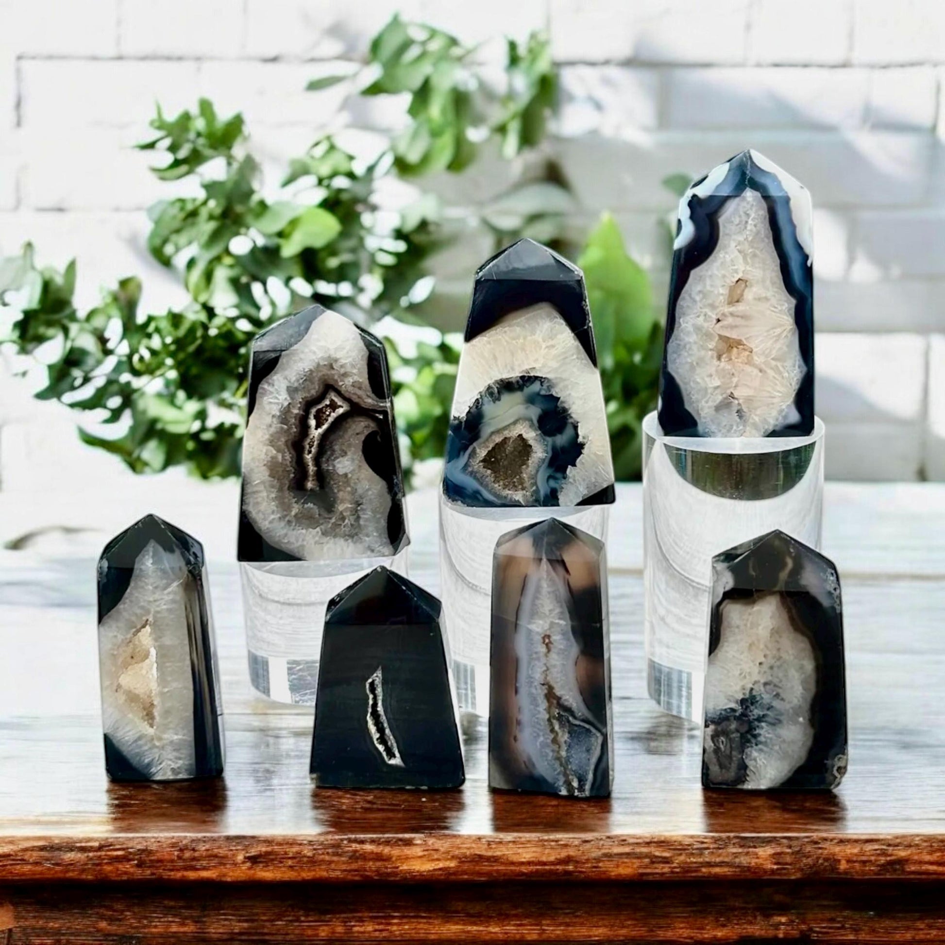 Natural Black Onyx Druze Obelisk Tower – Protective & Grounding Crystal. Luna by Louise, Crystal Shop UK