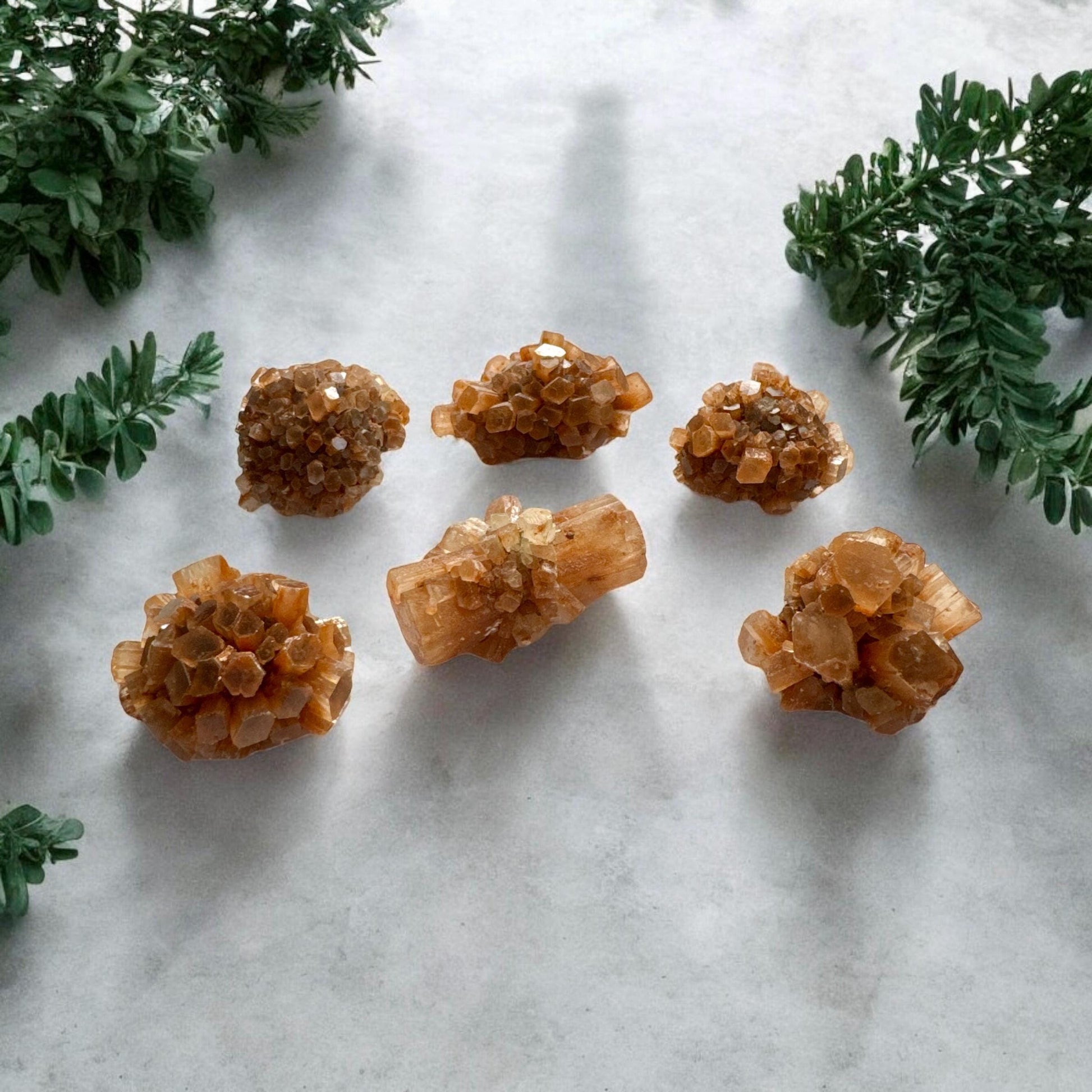 Natural Aragonite Sputnik Cluster, Grounding & Stabilizing Crystal – Luna by Louise, Crystal Shop UK