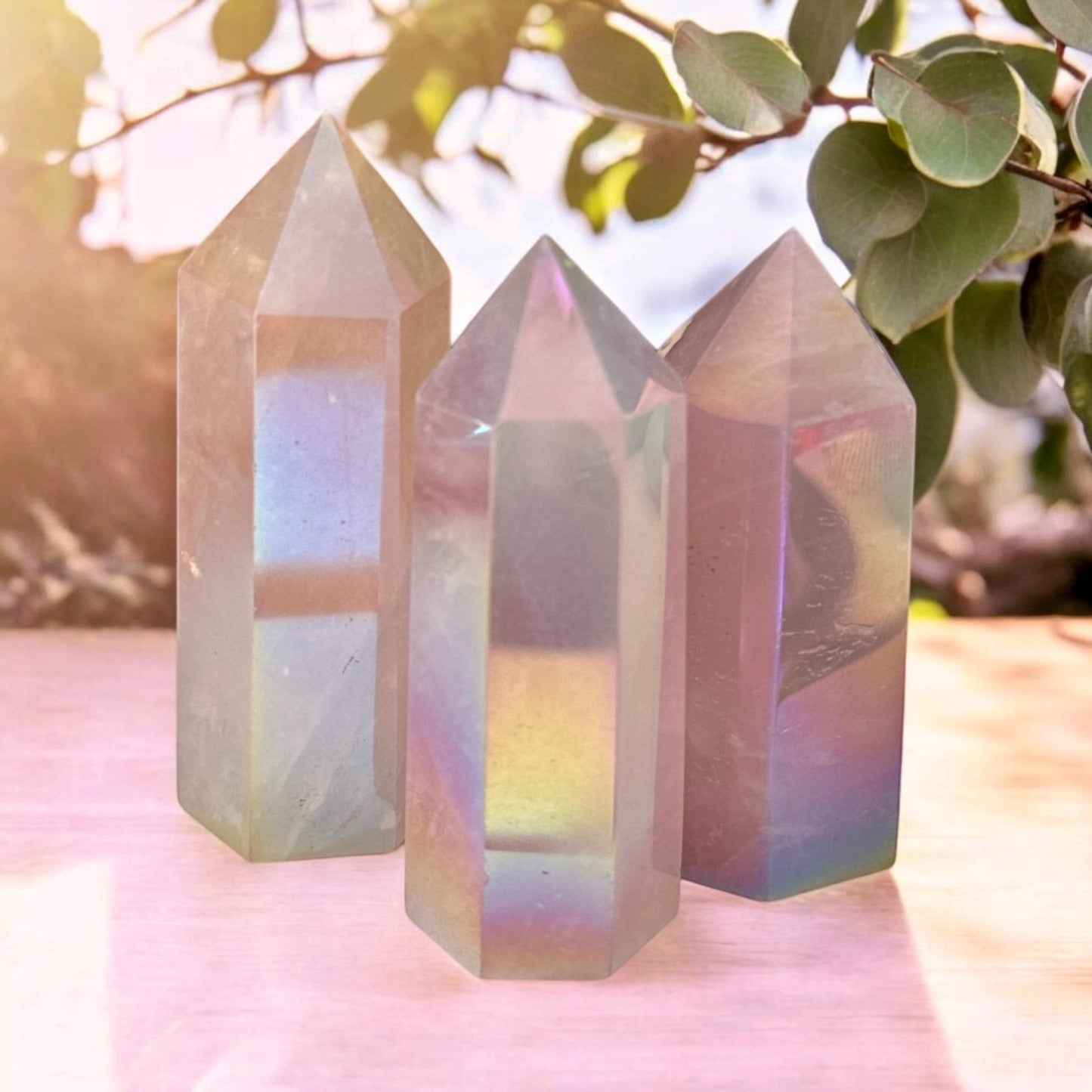 Rose Aura Quartz Crystal Tower: Love & Compassion Healing Stone