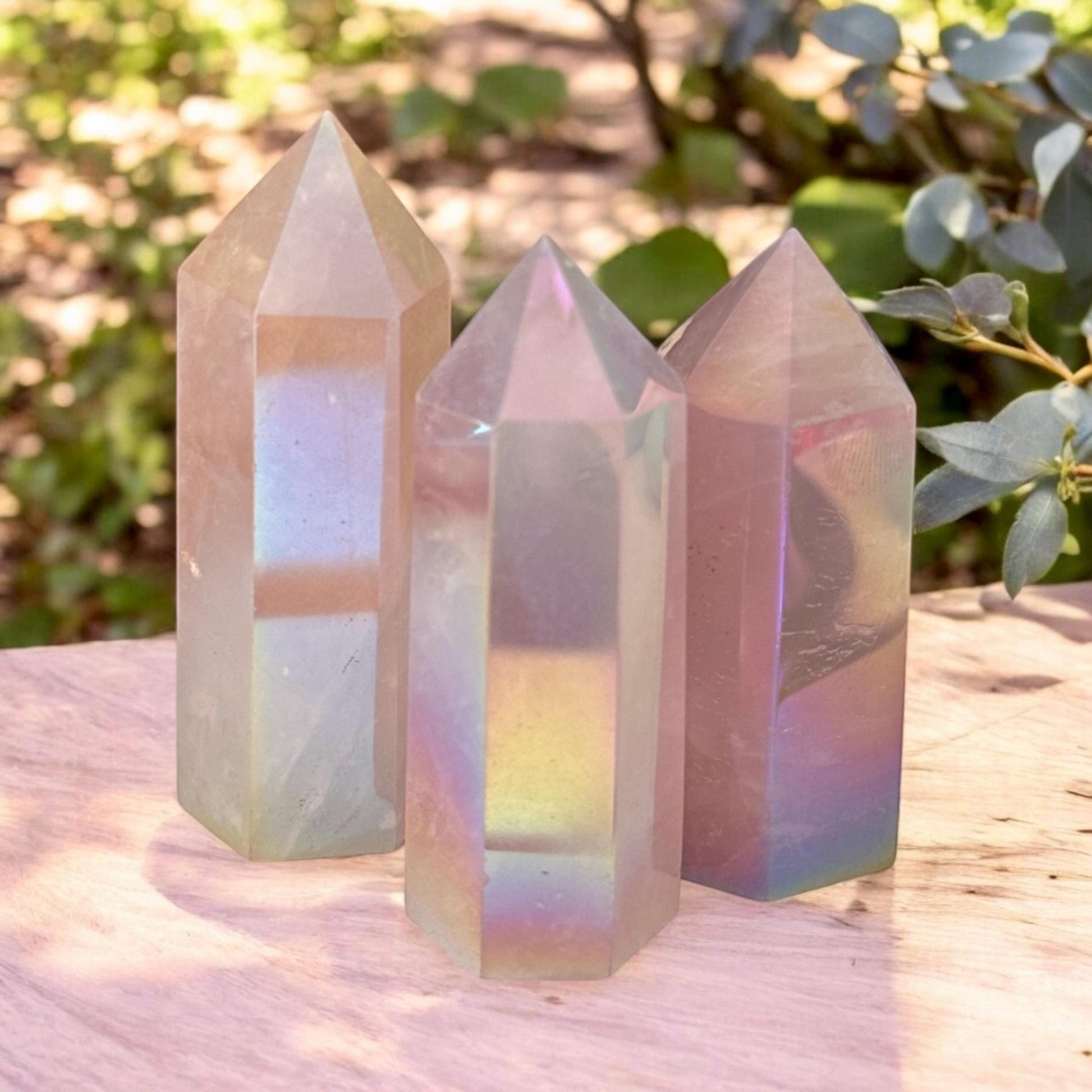 Rose Aura Quartz Crystal Tower: Love & Compassion Healing Stone