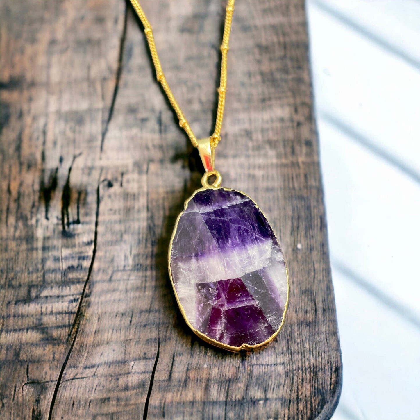 Uruguayan Amethyst Crystal Pendant: Handmade Boho Necklace