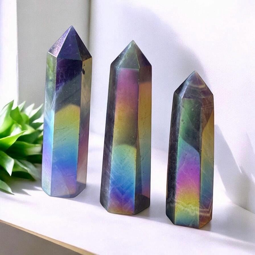 Aura Amethyst Crystal Towers – Colourful & Calming | Luna by Louise, Crystal Shop UK