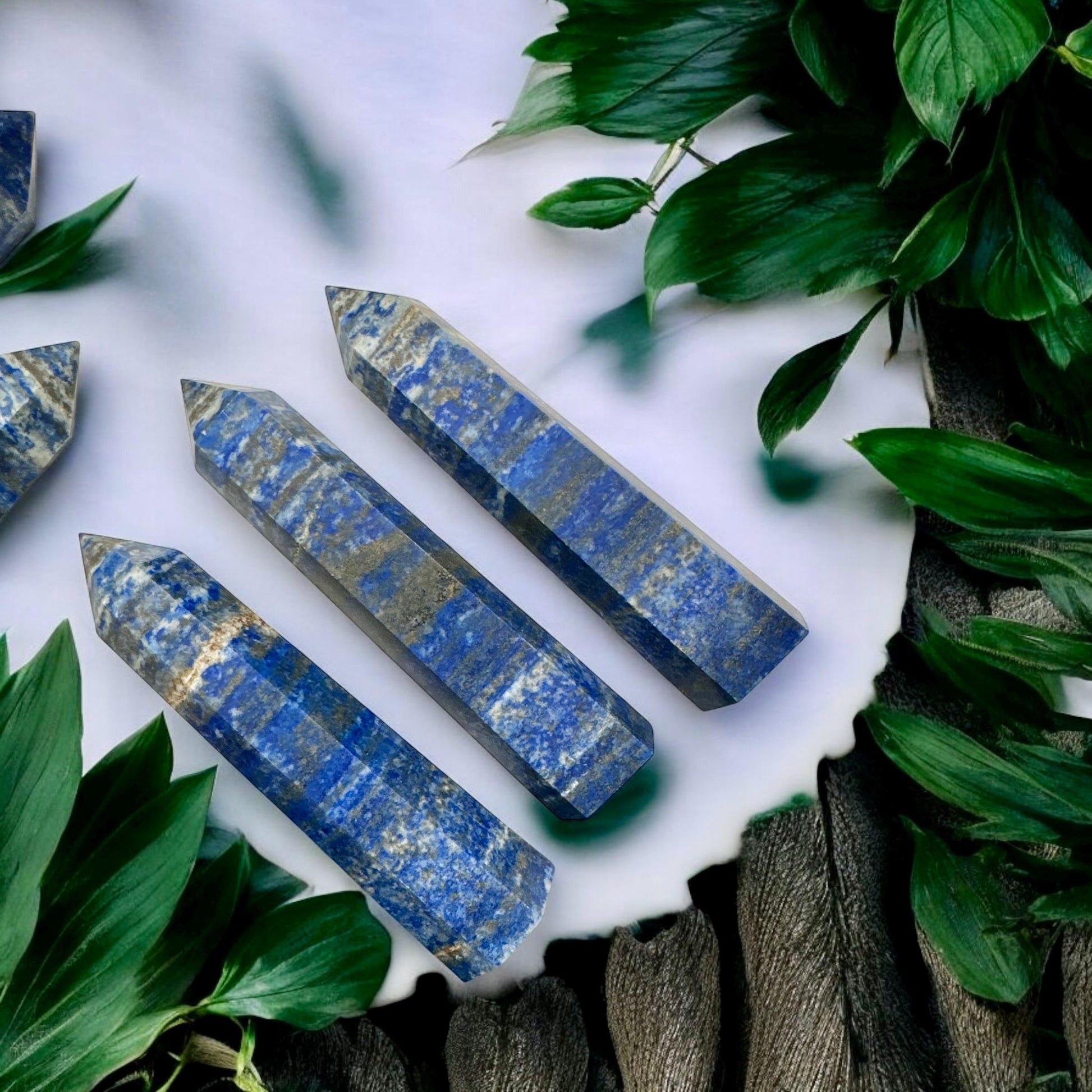 Lapis Lazuli Tower: Royal Blue Wisdom Crystal with Pyrite Flecks