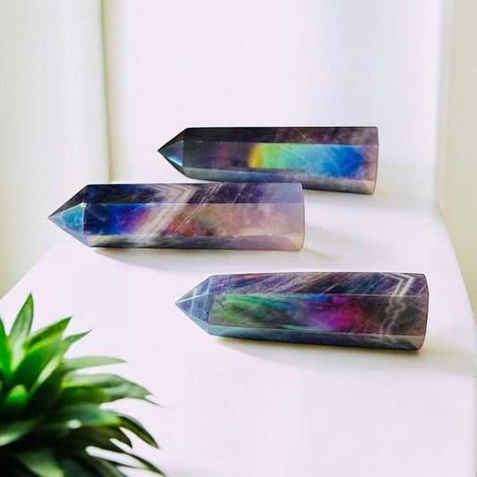 Aura Amethyst Crystal Towers – Colourful & Calming | Luna by Louise, Crystal Shop UK