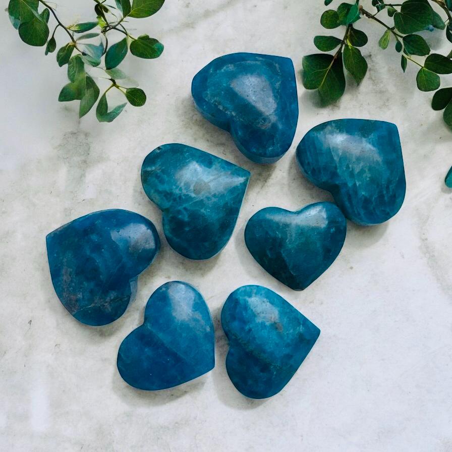 Blue Apatite Heart Crystal: Motivation & Clarity Stone