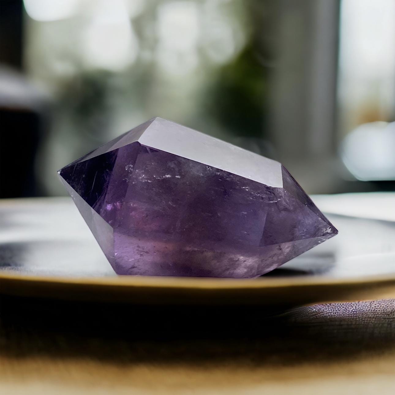 Bahia Amethyst Double Terminated Crystal Point: Deep Purple, Spiritual Calm
