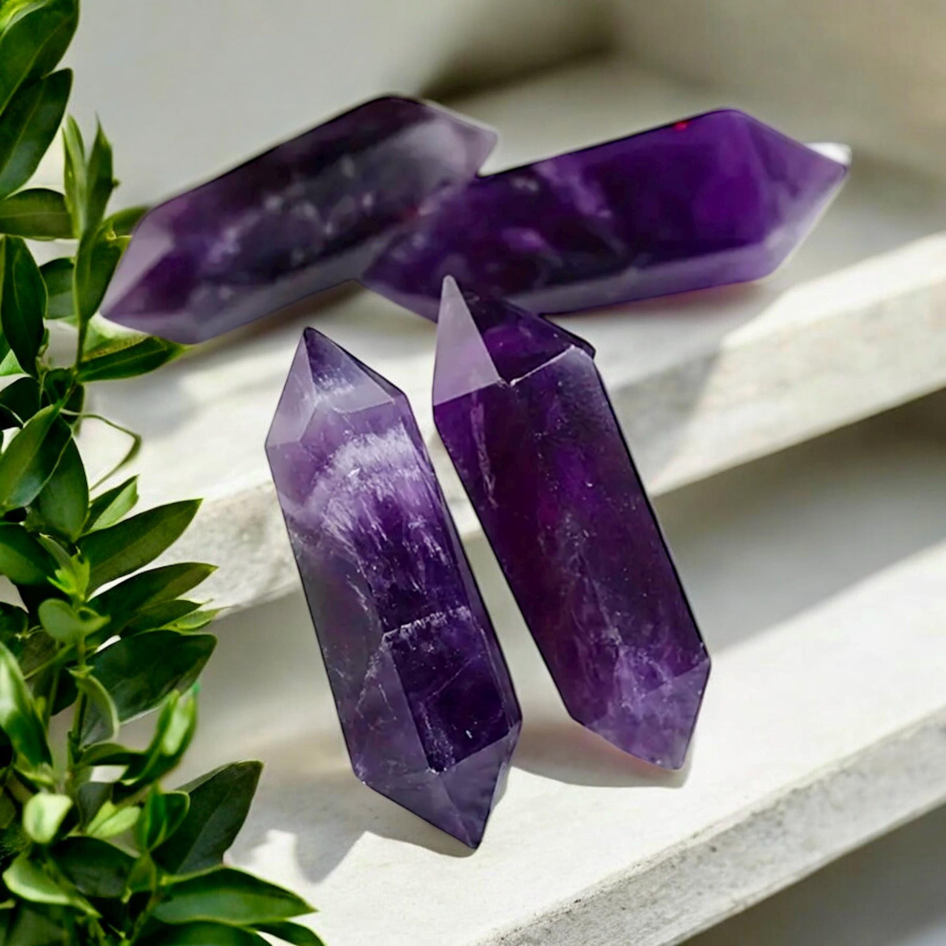 Bahia Amethyst Double Terminated Crystal Point: Deep Purple, Spiritual Calm