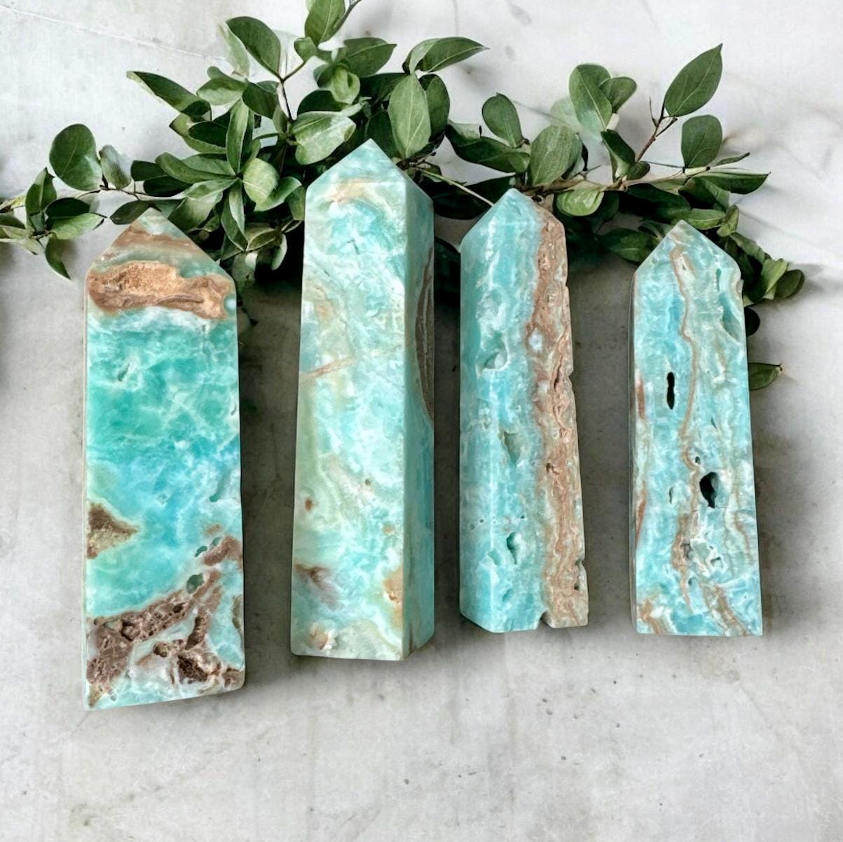 Hemimorphite Crystal Obelisk Tower: High Vibration Energy, Communication Stone