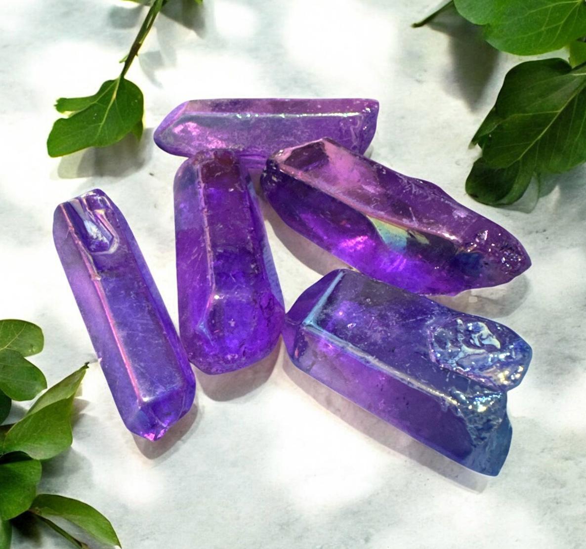 Purple Aura Quartz Point – 2–3” | Mystical & Transformative | Luna by Louise, Crystal Shop UK