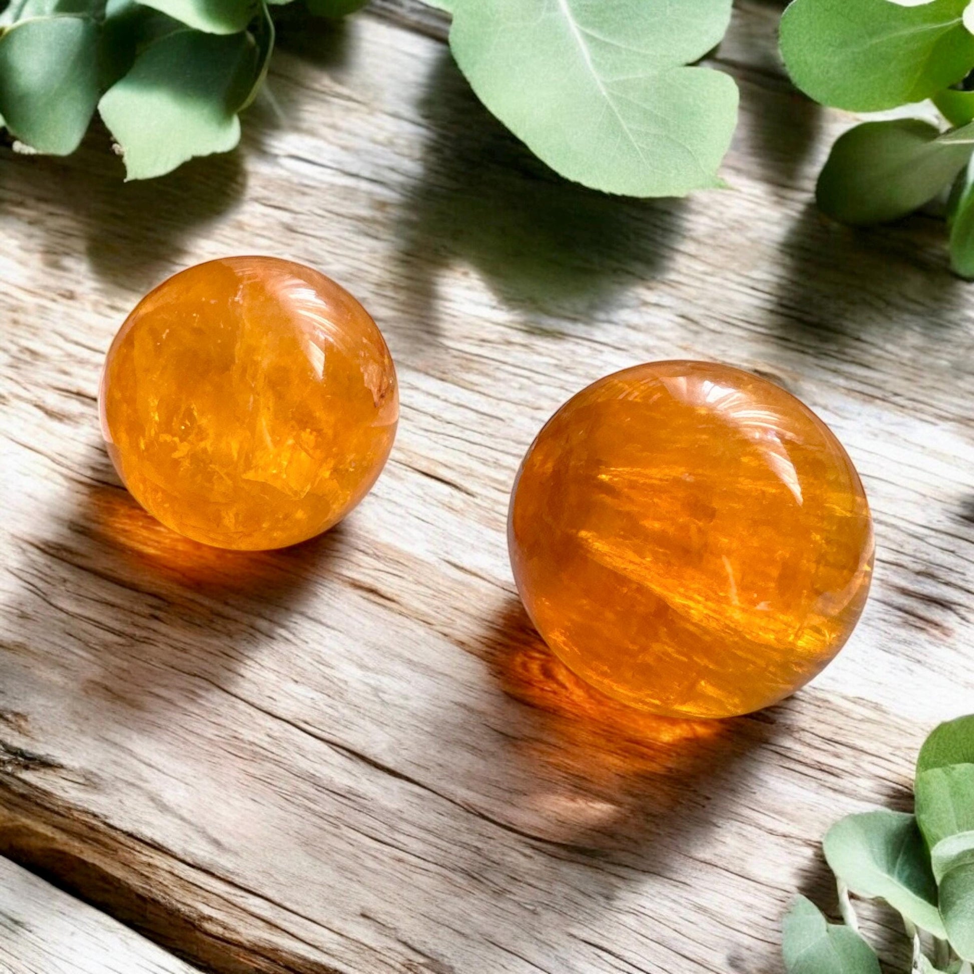 Yellow Fluorite Sphere with Mica: Crystal Healing, Confidence & Creativity