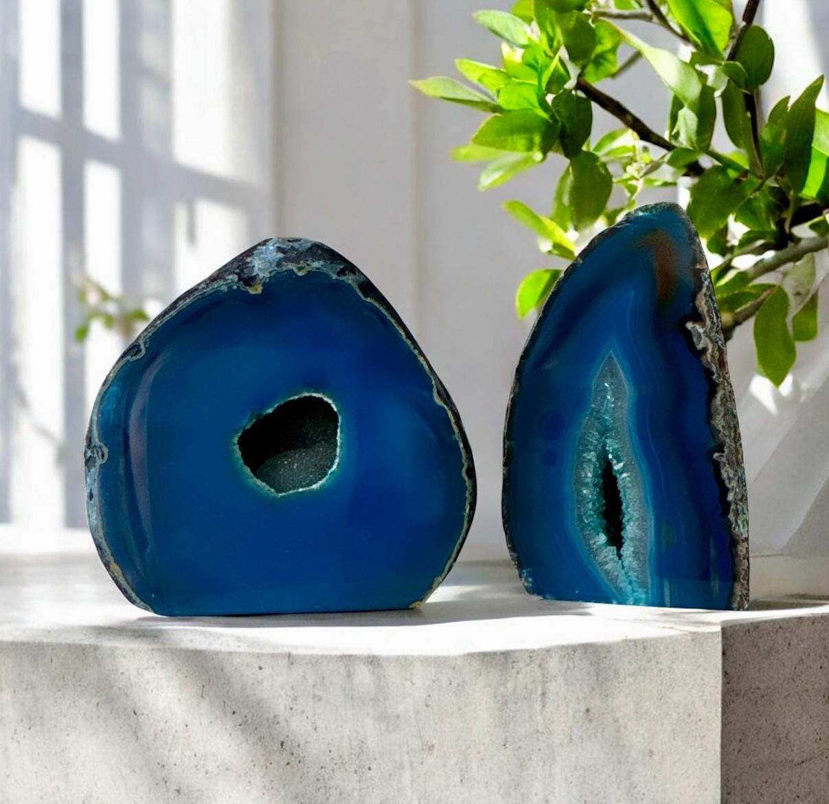 Teal Agate Standing Cut Base: Crystal of Renewal & Balance