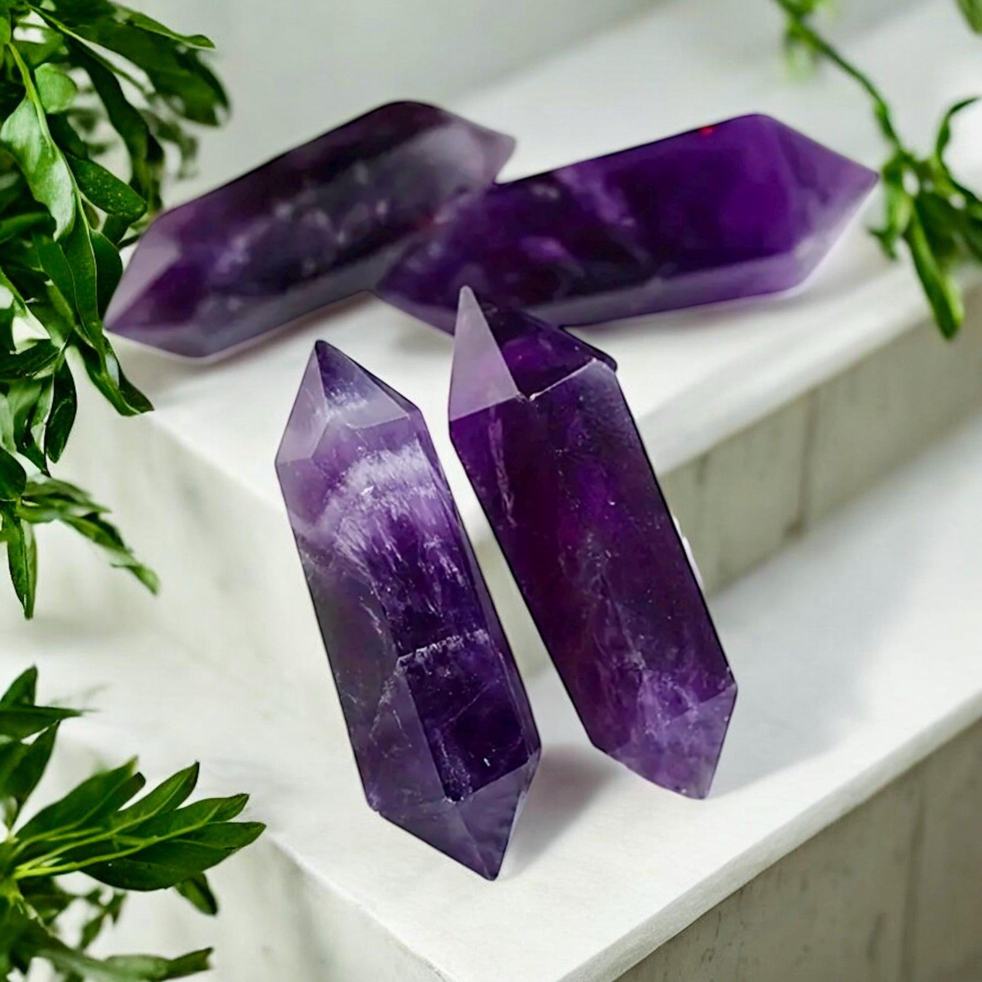 Bahia Amethyst Double Terminated Crystal Point: Deep Purple, Spiritual Calm
