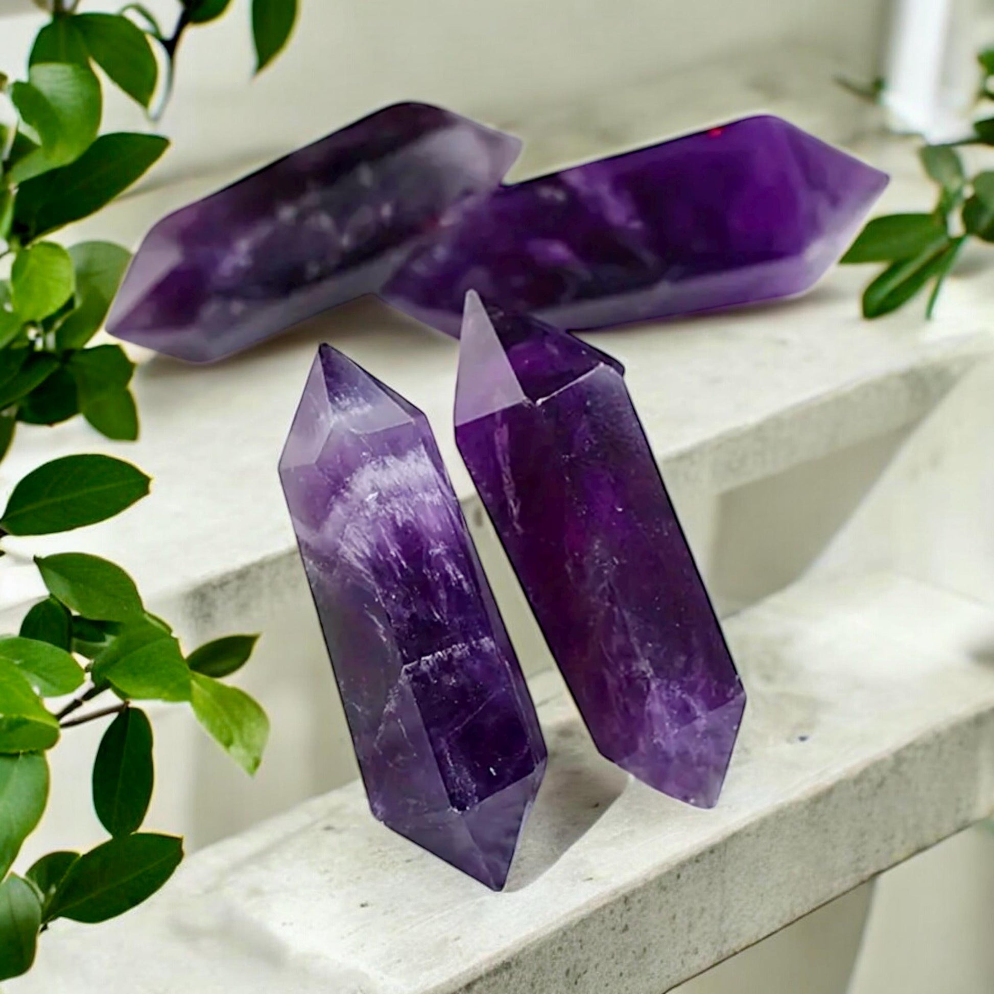 Bahia Amethyst Double Terminated Crystal Point: Deep Purple, Spiritual Calm