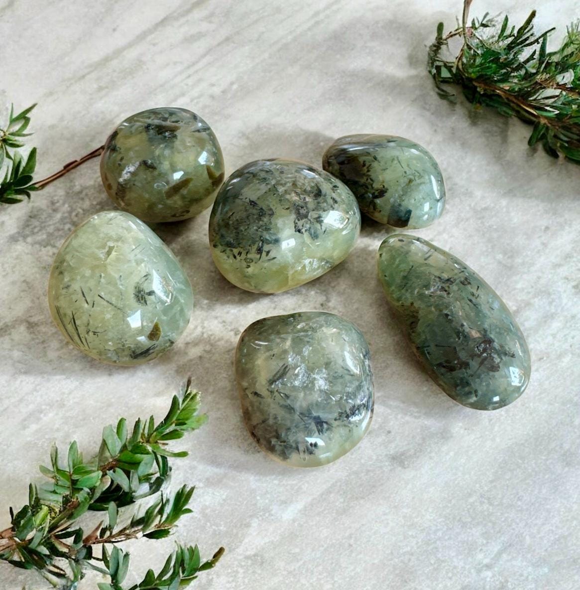 Prehnite Tumble Stone: Heart Healing Crystal for Calm & Spiritual Growth