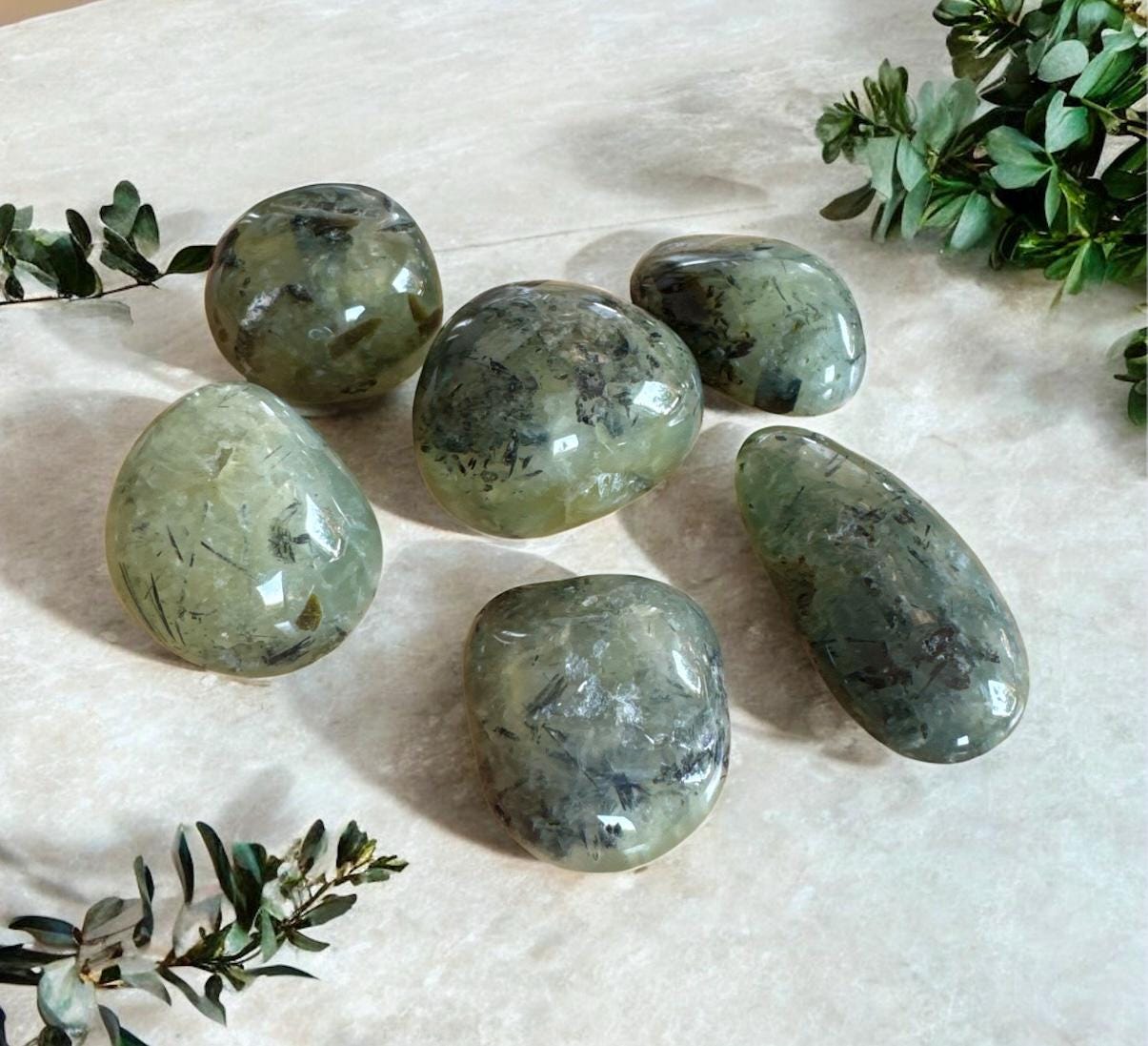 Prehnite Tumble Stone: Heart Healing Crystal for Calm & Spiritual Growth