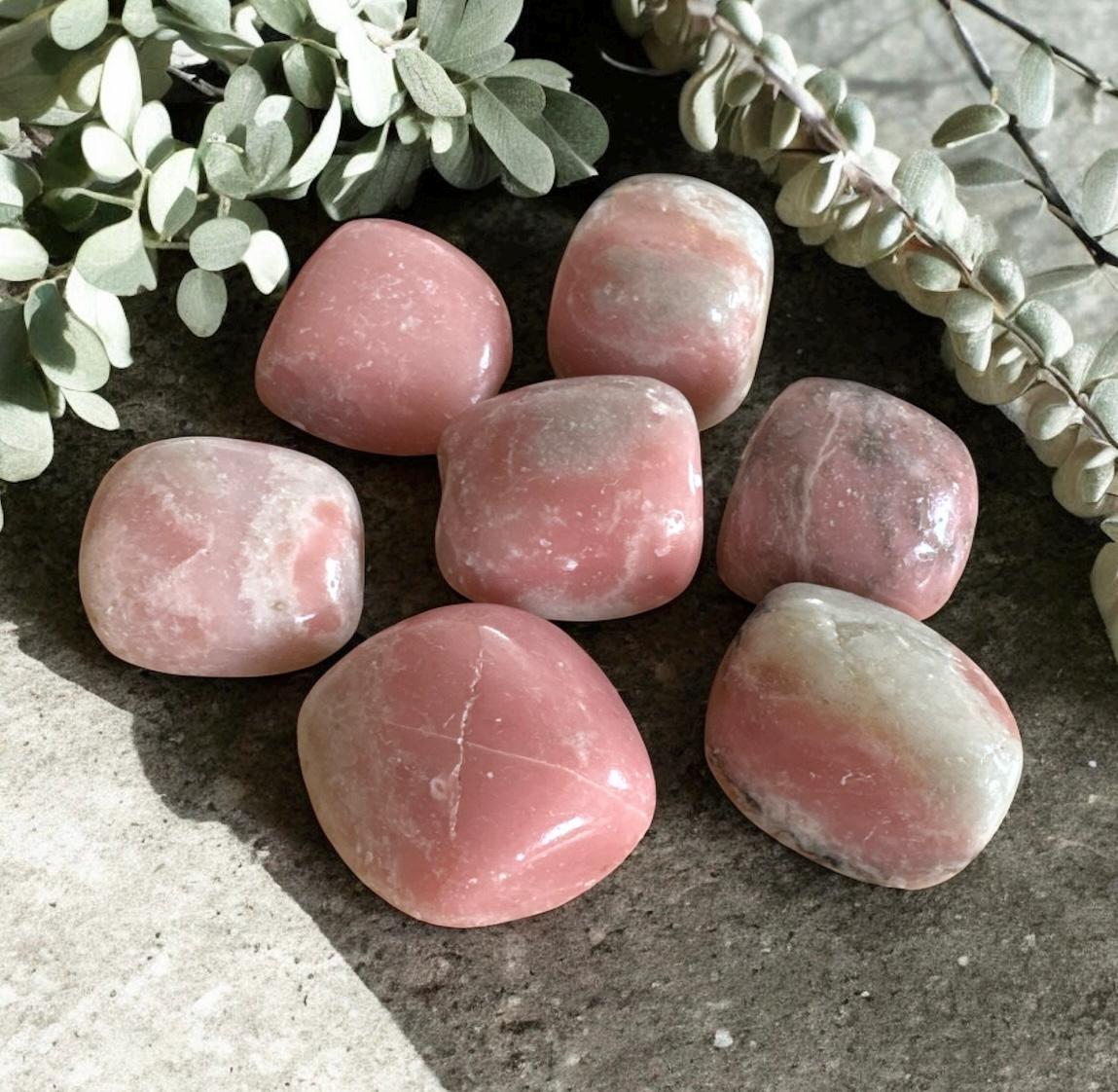 Pink Opal Tumble Stone: Emotional Comfort & Self-Love Healing Crystal