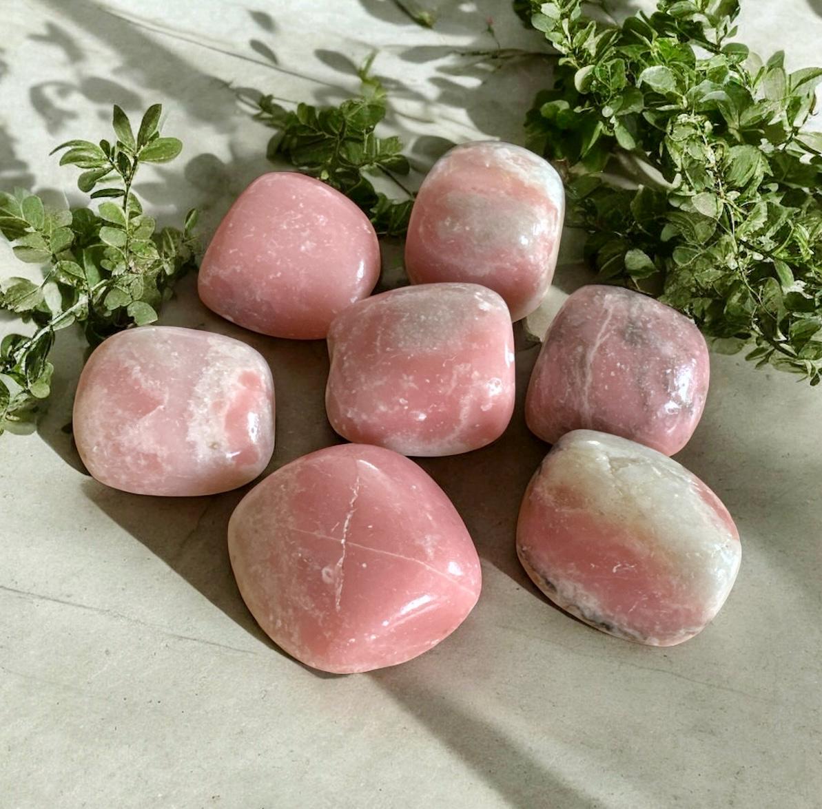 Pink Opal Tumble Stone: Emotional Comfort & Self-Love Healing Crystal