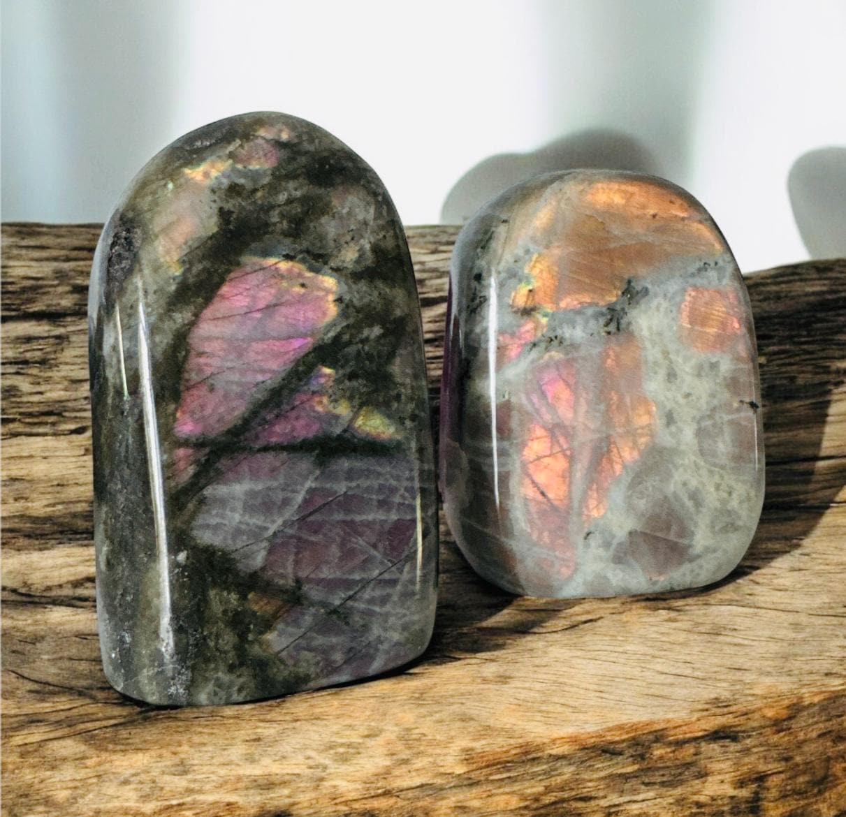 Rainbow Flash Labradorite Free Form: Pink, Purple & Orange Crystal