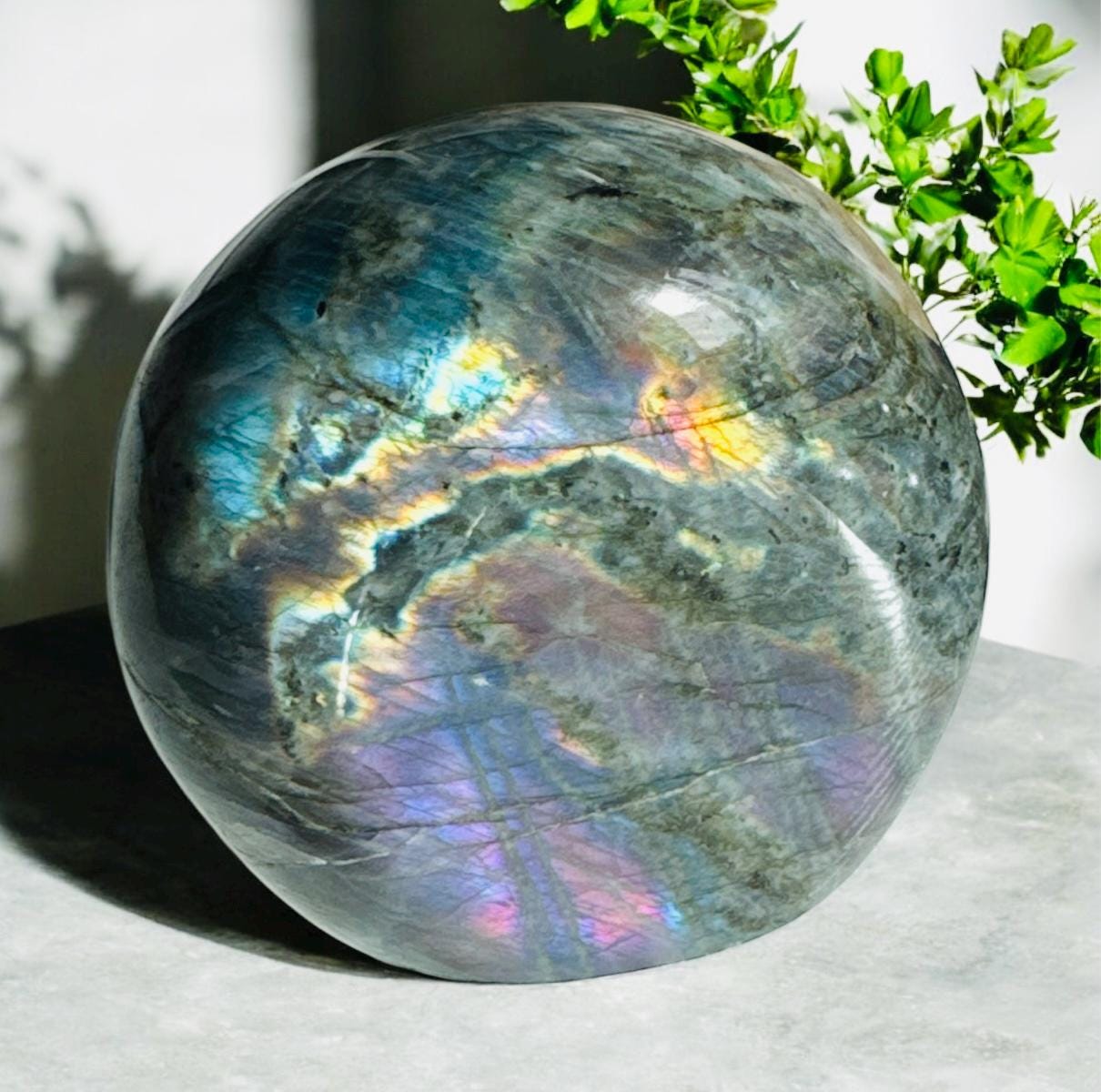 Rainbow Flash Labradorite Free Form: Pink, Purple & Orange Crystal