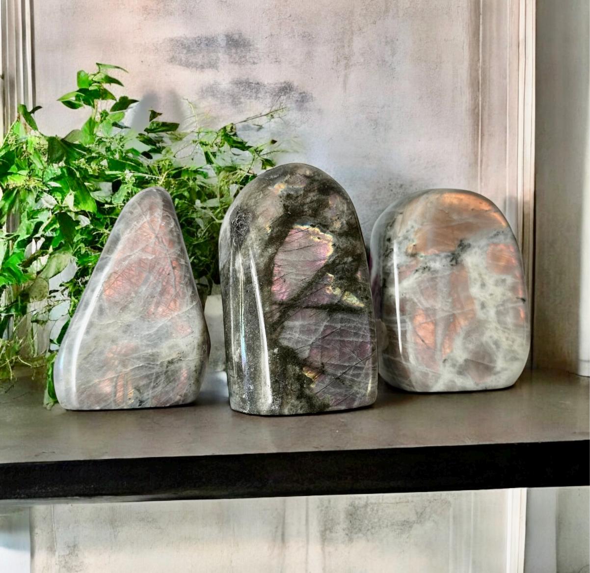 Rainbow Flash Labradorite Free Form: Pink, Purple & Orange Crystal