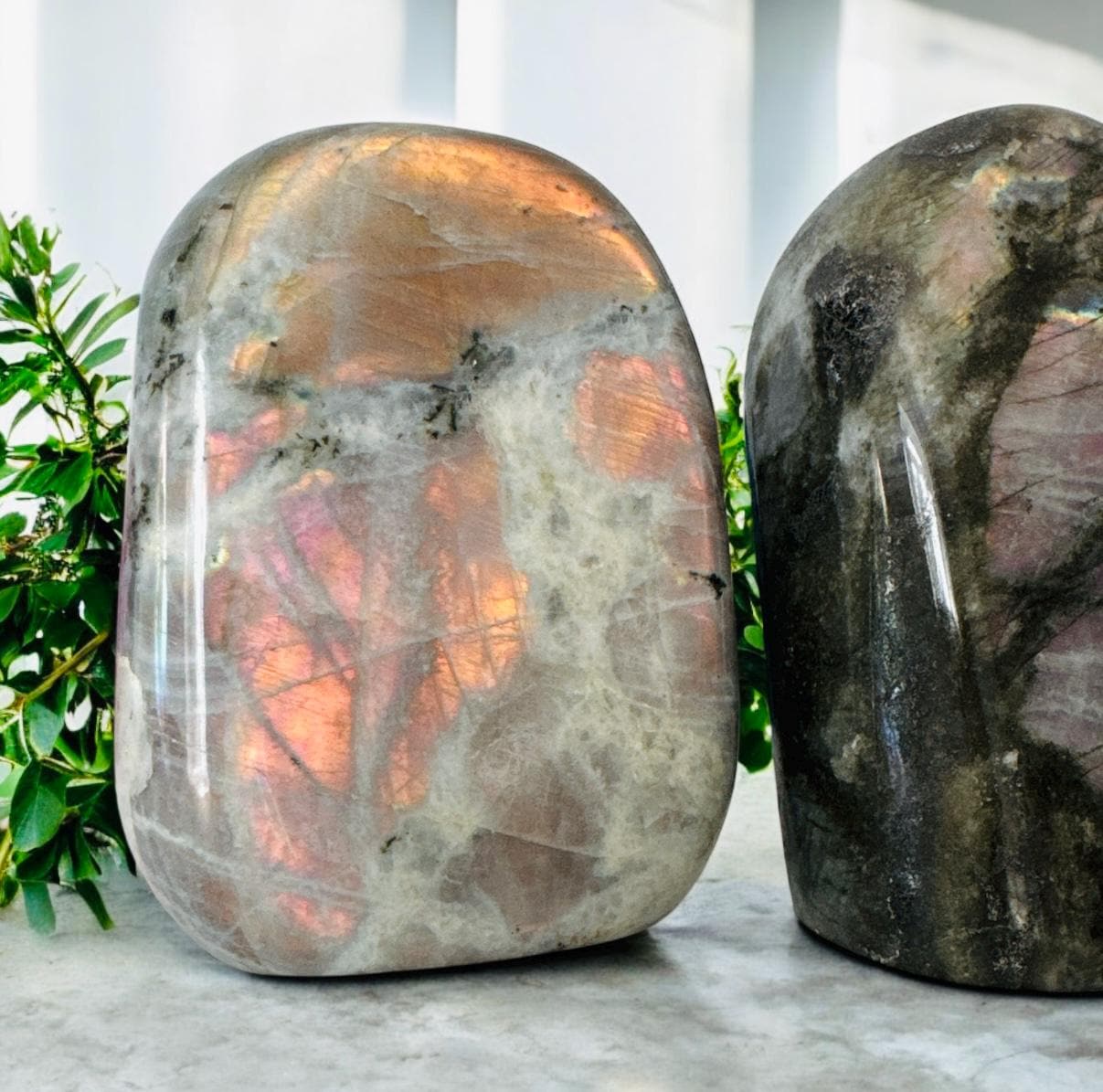 Rainbow Flash Labradorite Free Form: Pink, Purple & Orange Crystal