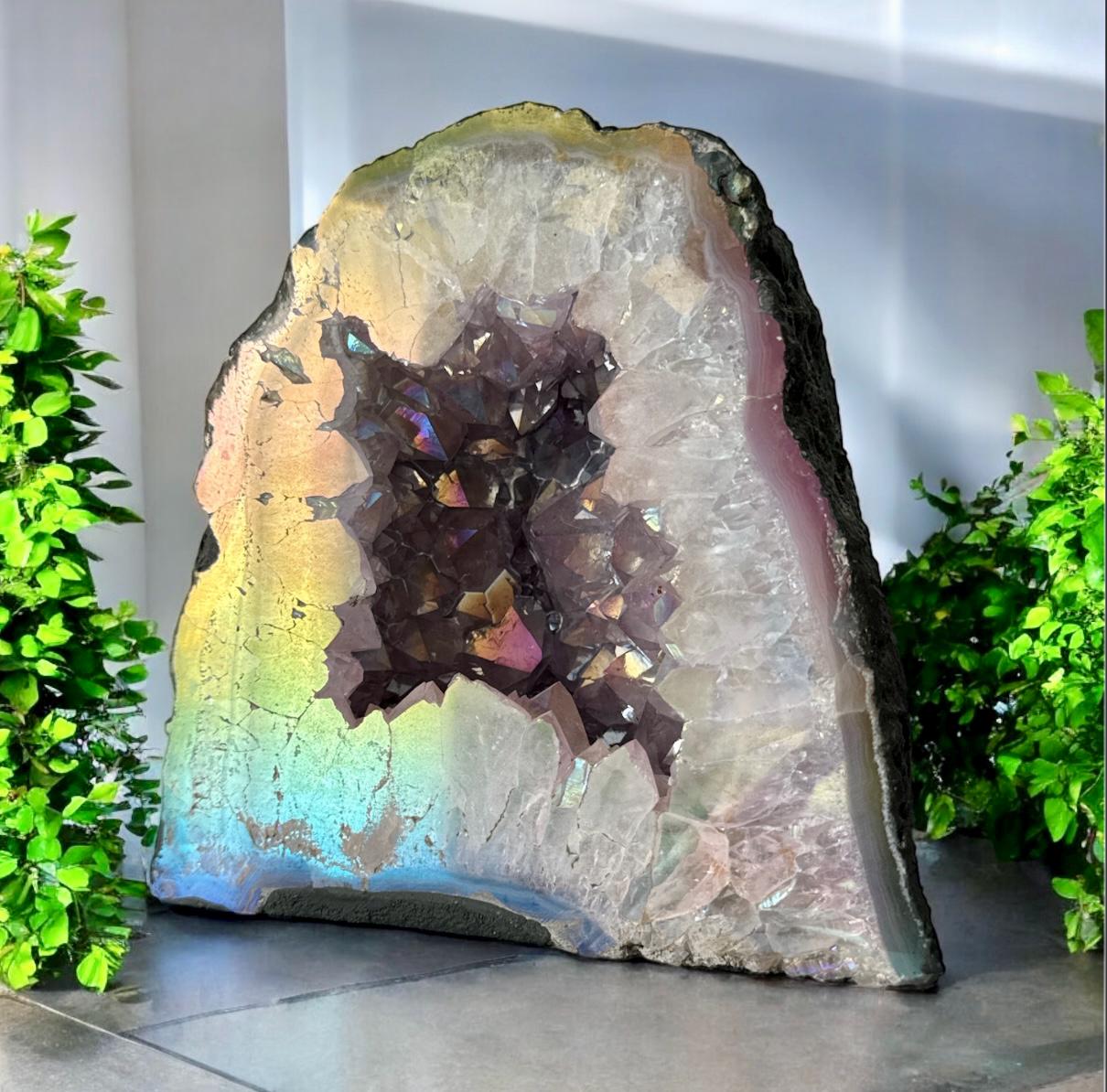 Amethyst Aura Cathedral Geodes – Rainbow Crystal Display Pieces | Luna by Louise, Crystal Shop UK