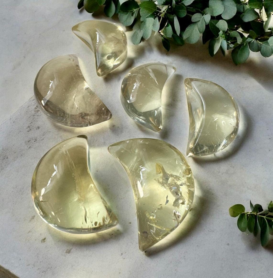 Citrine Crescent Moon Crystal – Joy, Abundance & Solar Energy | Luna by Louise, Crystal Shop UK | High-Quality Polished Crystal