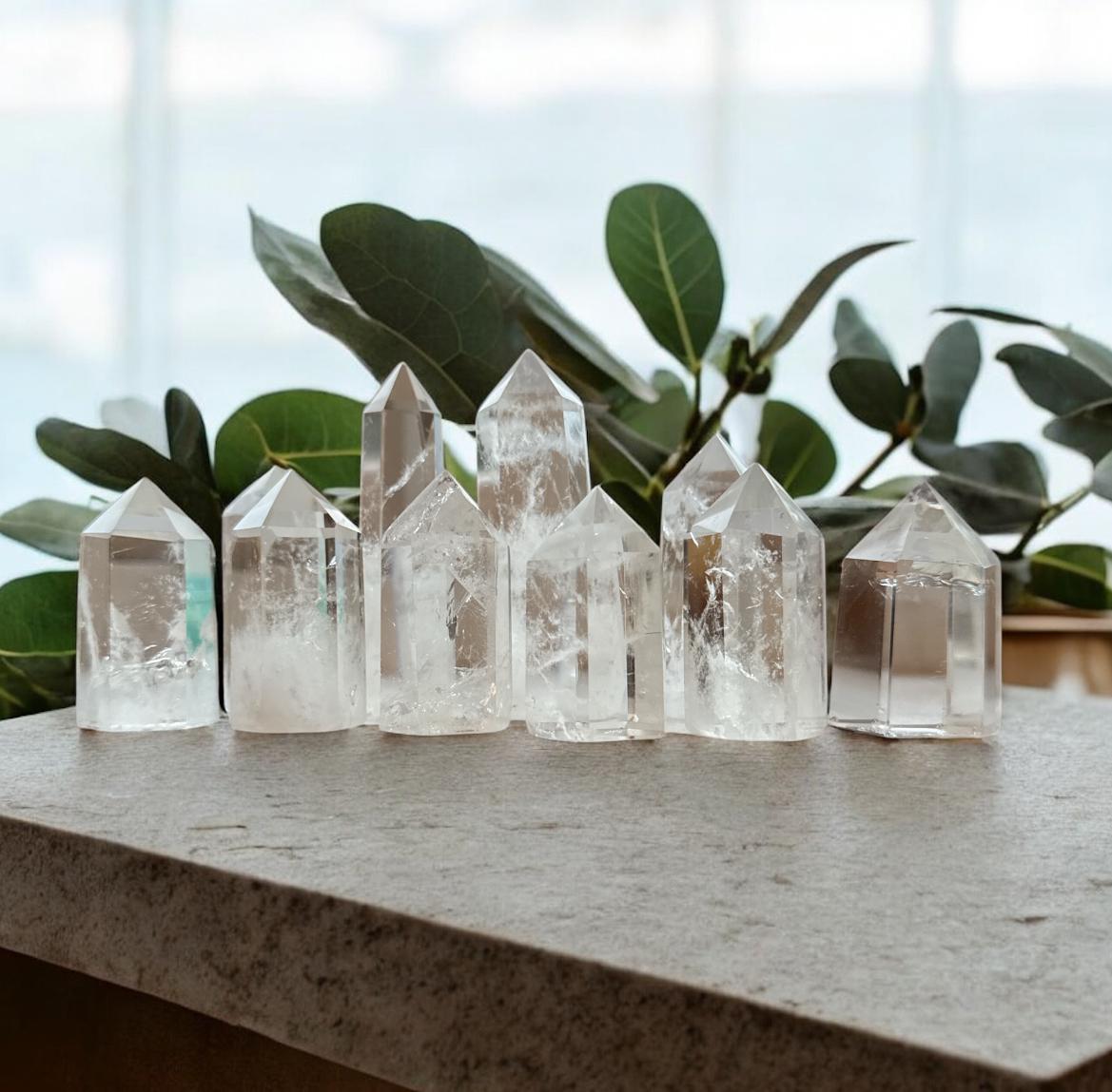 Clear Quartz Crystal Tower: High-Vibration Healing Point