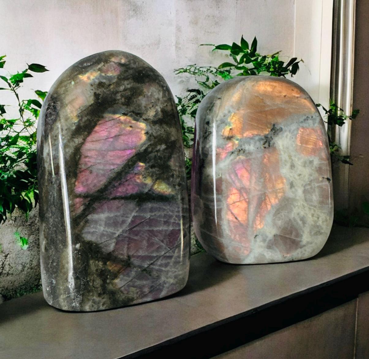 Rainbow Flash Labradorite Free Form: Pink, Purple & Orange Crystal