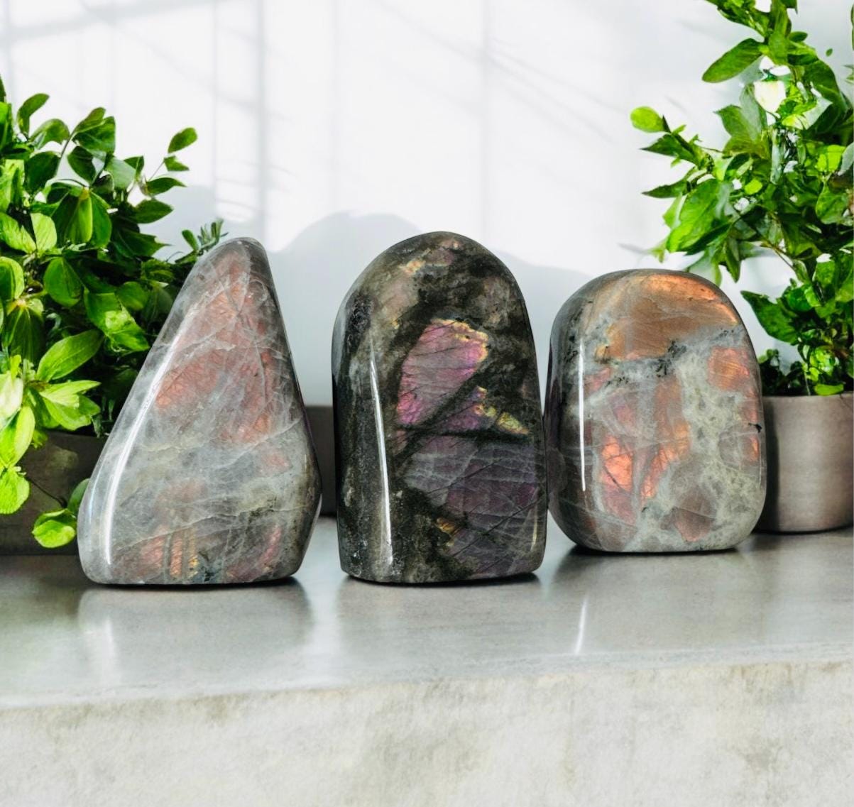 Rainbow Flash Labradorite Free Form: Pink, Purple & Orange Crystal