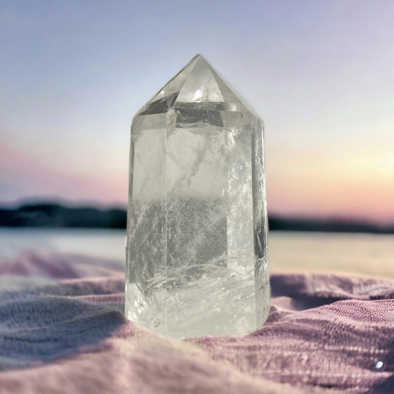 Clear Quartz Crystal Tower: High-Vibration Healing Point