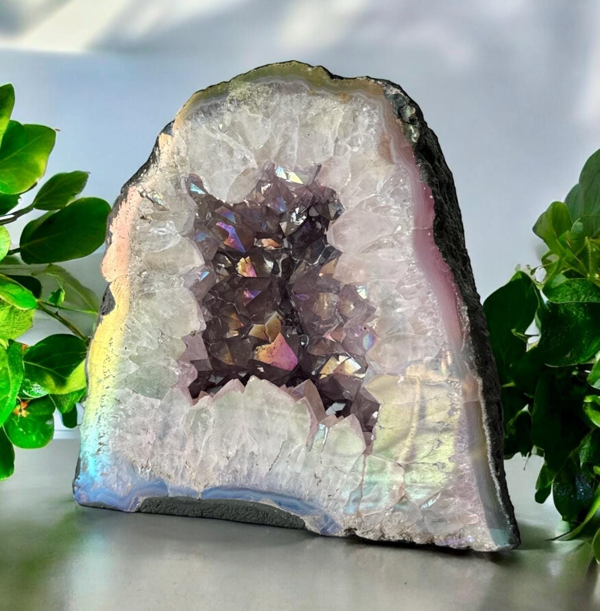Amethyst Aura Cathedral Geodes – Rainbow Crystal Display Pieces | Luna by Louise, Crystal Shop UK