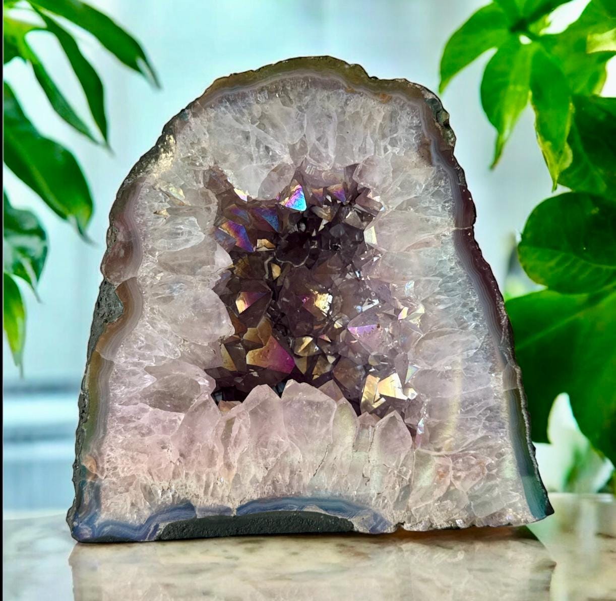 Amethyst Aura Cathedral Geodes – Rainbow Crystal Display Pieces | Luna by Louise, Crystal Shop UK