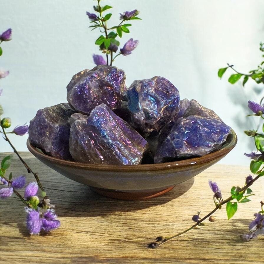 Amethyst Aura Raw Crystal Piece – Ethereal Beauty | Luna by Louise, Crystal Shop UK