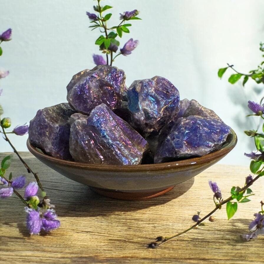 Amethyst Aura Raw Crystal Piece – Ethereal Beauty | Luna by Louise, Crystal Shop UK