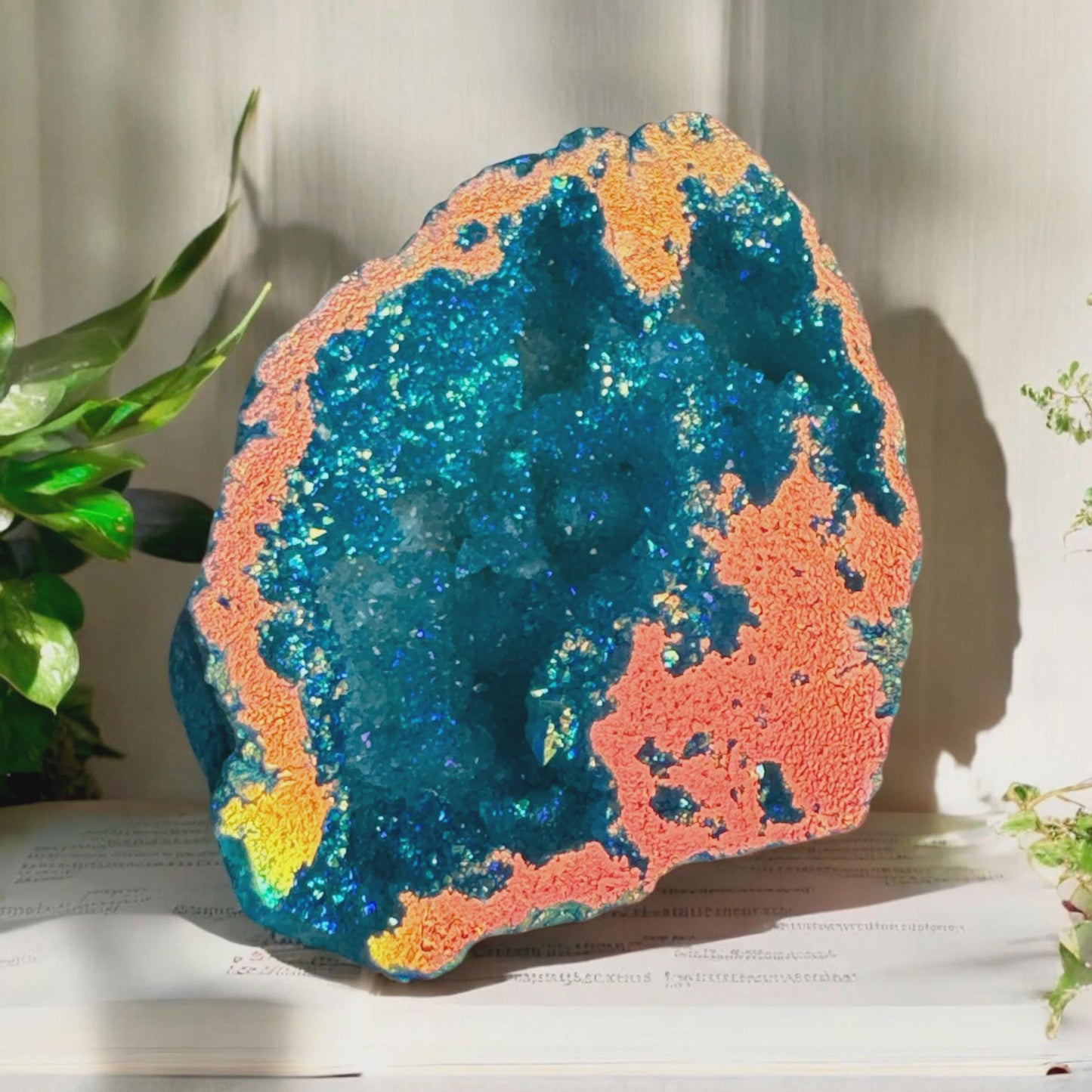 Aura Geode Gift Box: Radiant Rainbow Crystal, Magical Keepsake