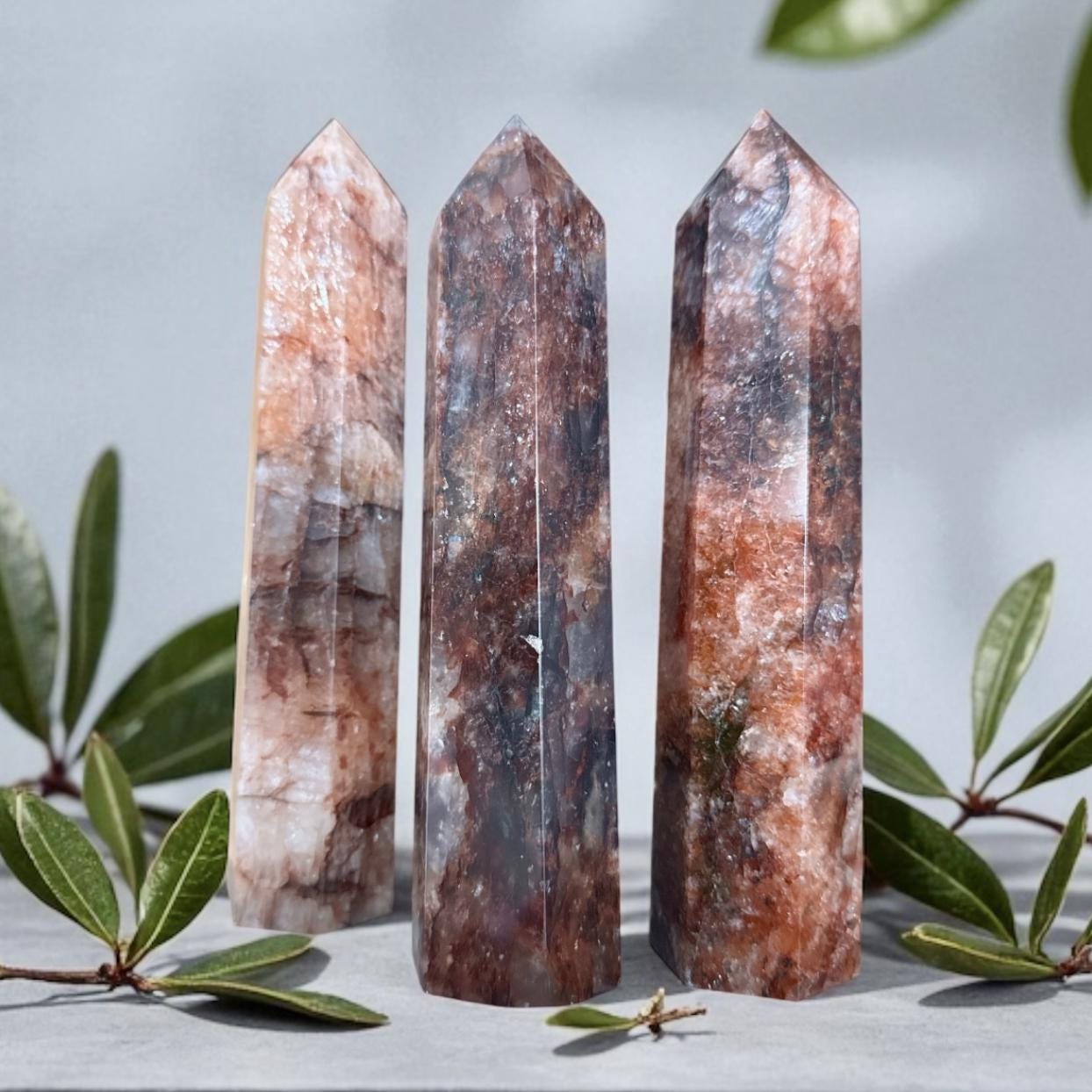 Fire Quartz Large Tower: Hematoid Crystal, Polished Standing Stone