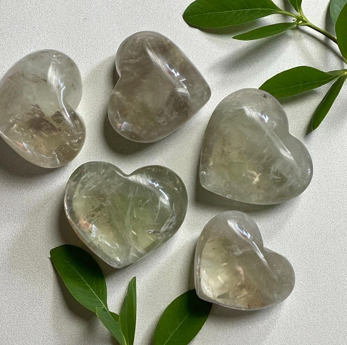 Prasiolite Green Amethyst Heart Carving: Crystal of Love & Healing