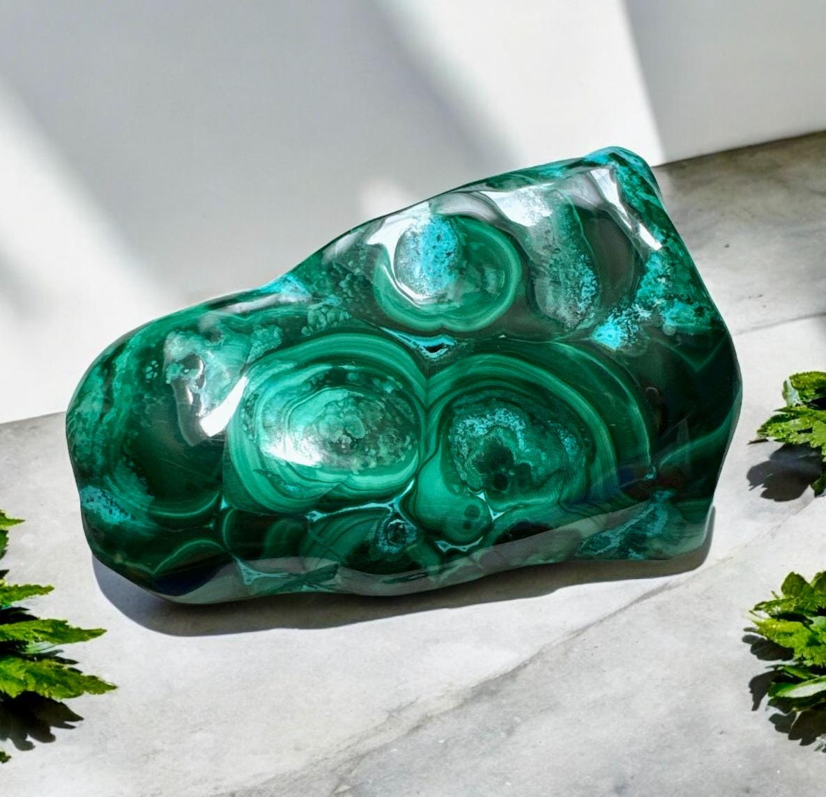Malachite Chrysocolla Crystal: Rare Healing Stone Display - Luna by Louise