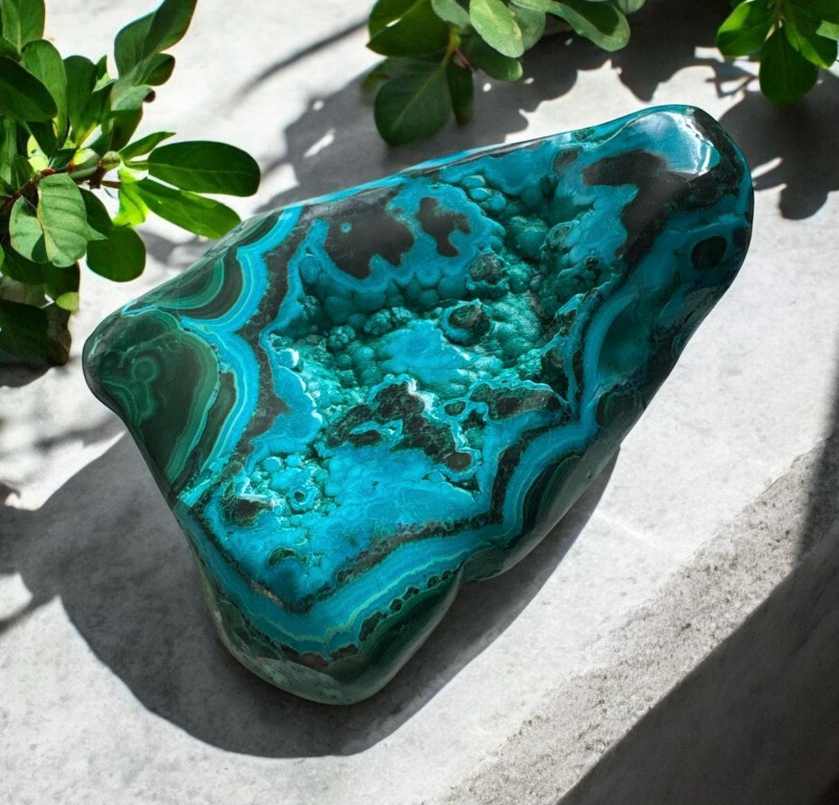 Malachite Chrysocolla Crystal: Rare Healing Stone Display - Luna by Louise